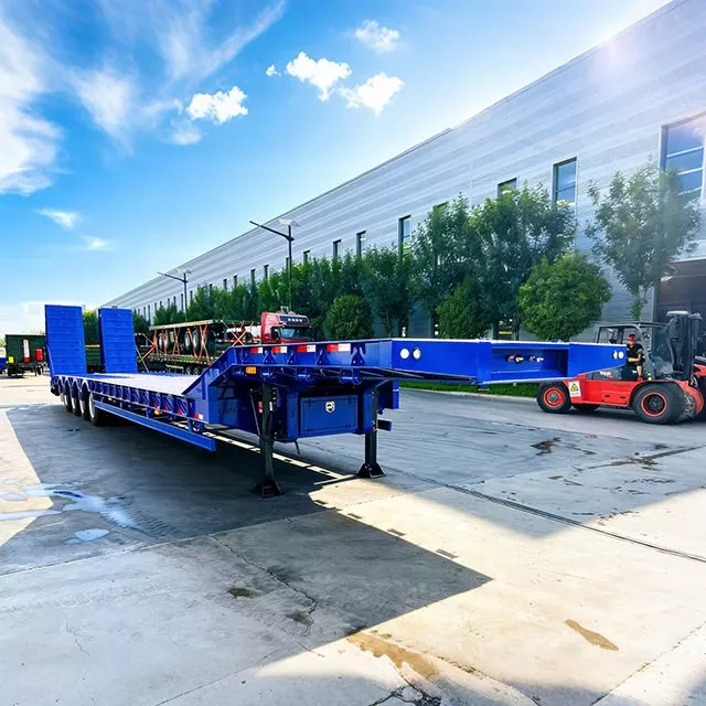 Semi-Trailer Tempat Tidur Rendah Gooseneck yang Dapat Dilepas