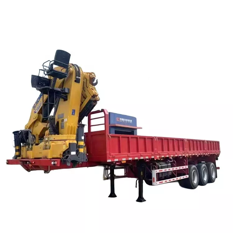 Semi-Trailer Derek yang Dipasang di Truk Platform yang Diperluas