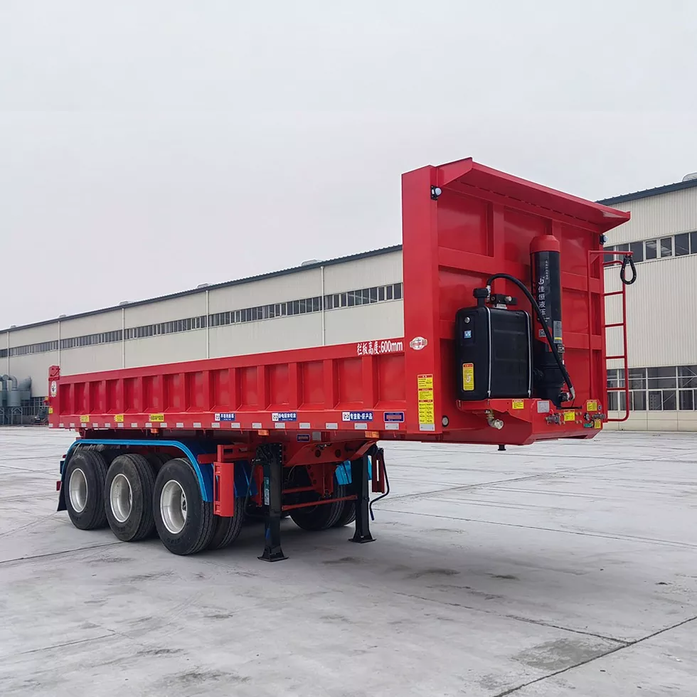 Semi-Trailer Pembuangan Tip Belakang Teknik Tugas Berat