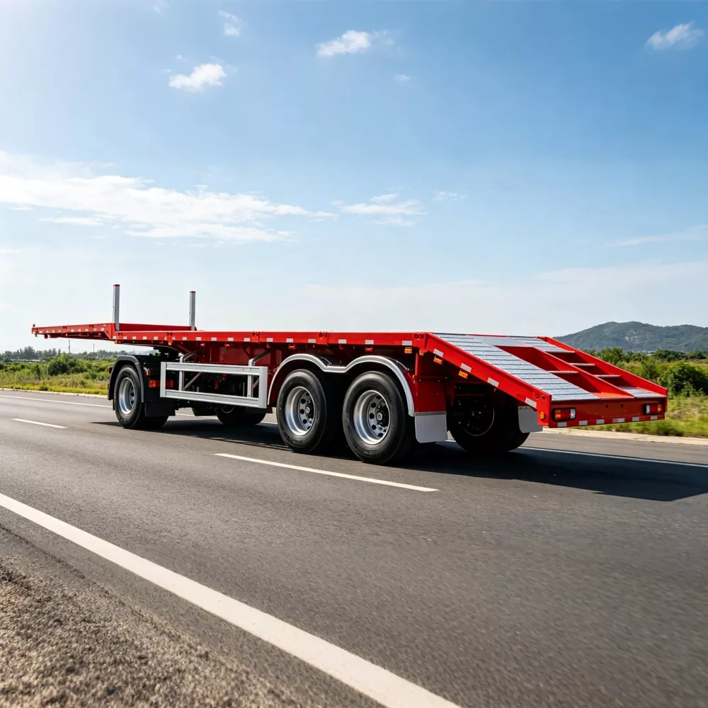 Semi-Trailer Flatbed Dek Rendah Ringan