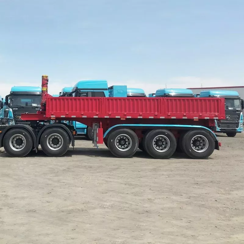 Semi-Trailer Pembuangan Pengangkatan Depan Balok Lurus