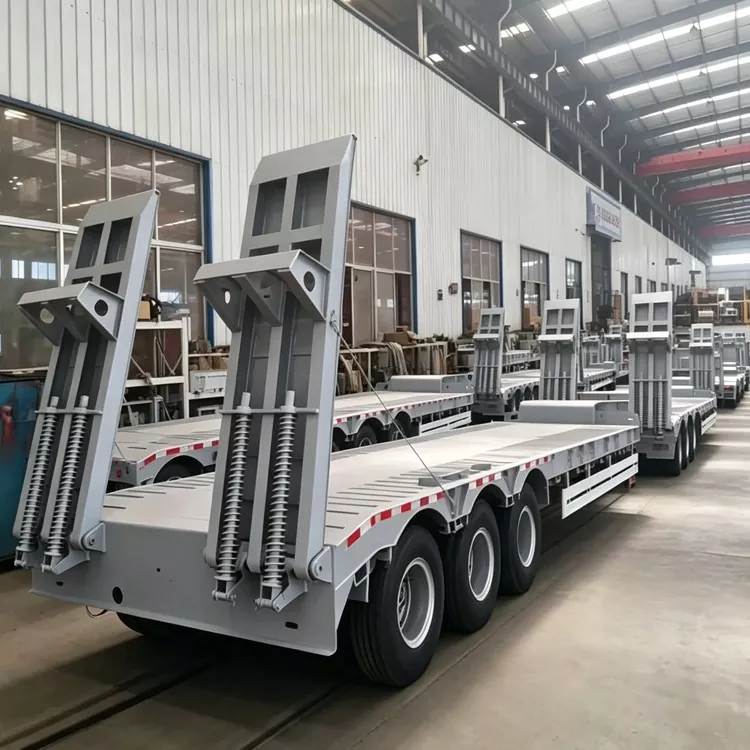 Semi-Trailer Pengangkutan Berat Dek Jatuhkan Sangat Rendah