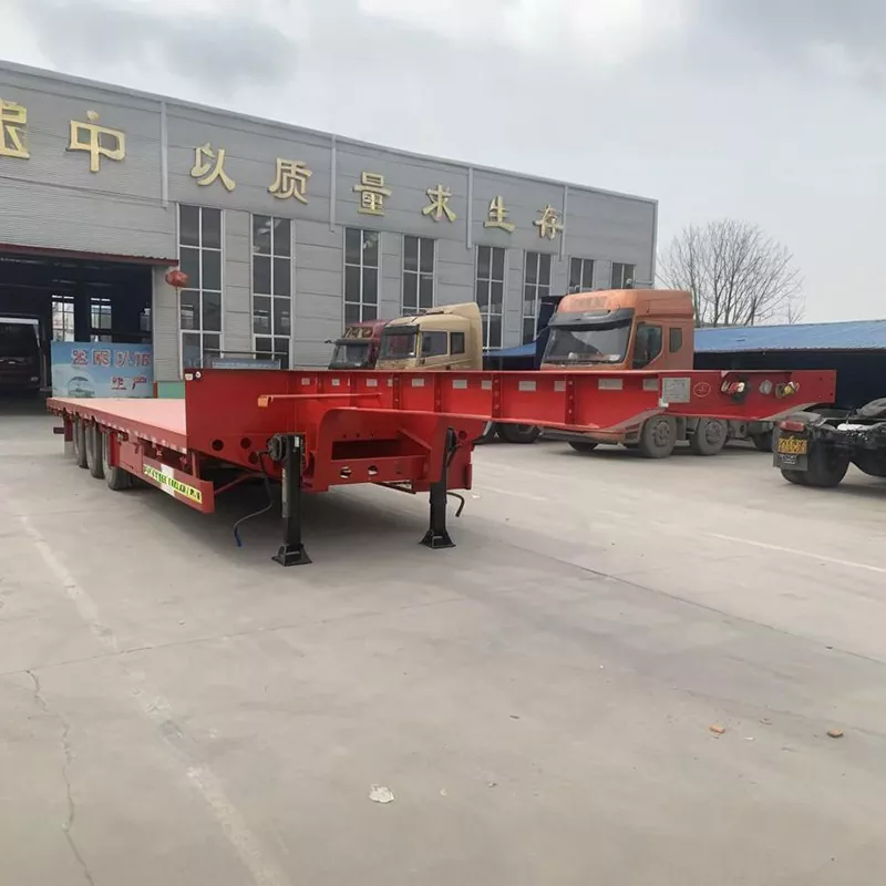 Semi-Trailer Flatbed Gooseneck yang Dilebarkan